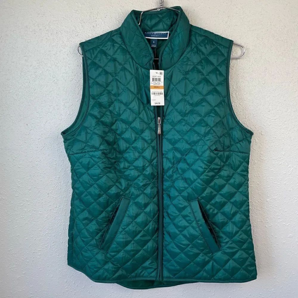 NWT Karen Scott Sport Spruce Green Vest Size S